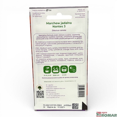 Marchew Nantes 3 W. Legutko nasiona otoczkowane2
