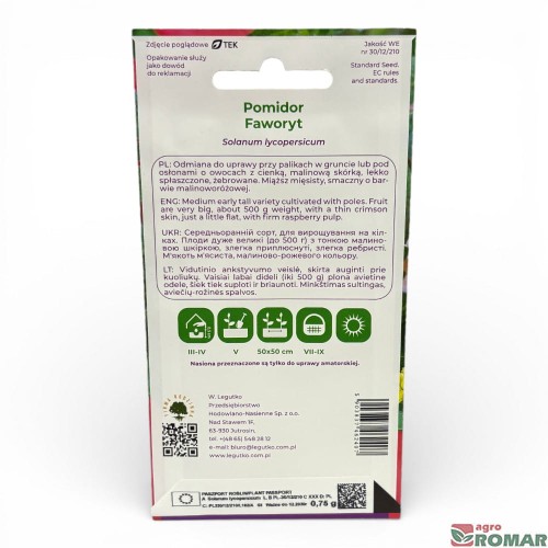Nasiona pomidora gruntowego Faworyt 0,75 g, W. Legutko(2)
