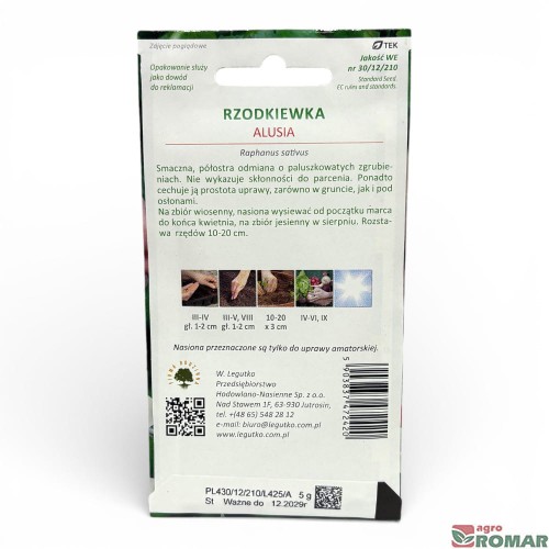 Nasiona rzodkiewki Alusia 5 g W. Legutko(2)