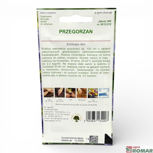 Nasiona przegorzanu pospolitego metalicznoniebieskiego 1 g W. Legutko(2)