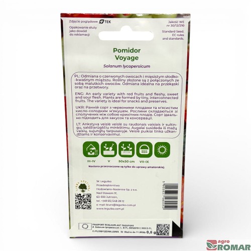 Nasiona pomidora gruntowego Voyage 0,5 g W. Legutko(2)