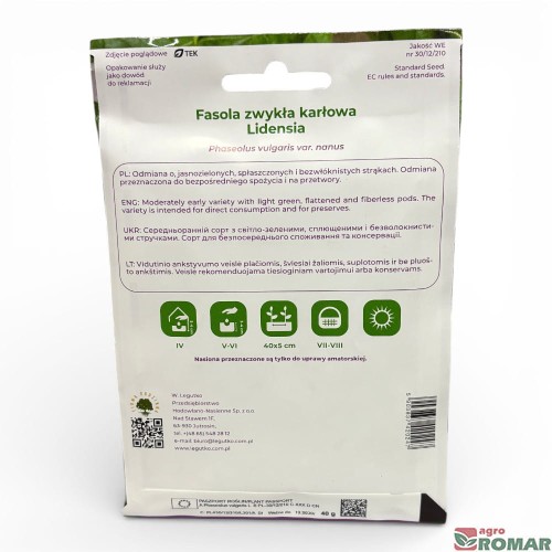 Nasiona fasoli karłowej szparagowej Lidensia 40 g W. Legutko(2)