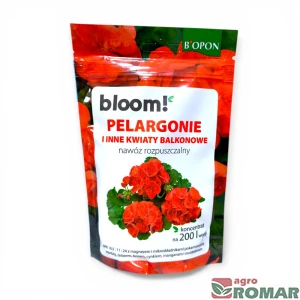 Nawóz rozpuszczalny do pelargonii i innych kwiatów balkonowych Bloom Biopon 200g