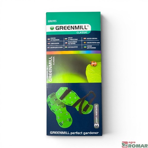 Aerator do trawników buty Greenmill opakowanie