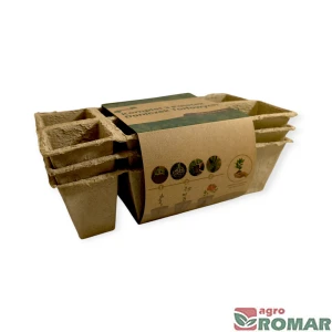 Biodegradowalne doniczki torfowe do rozsady Garden Line – komplet 3 paletek x 8 komórek