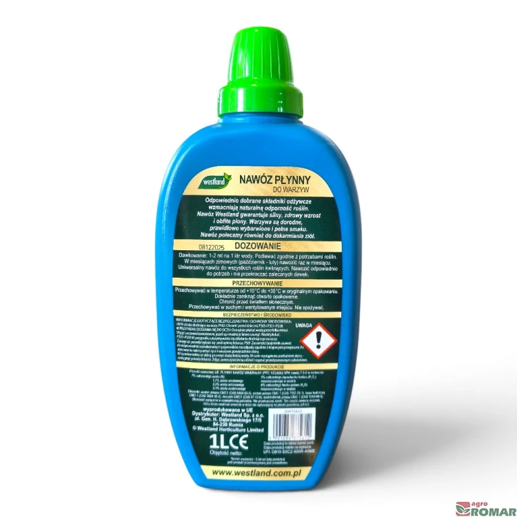 Nawóz do warzyw Westland 1 l druga strona