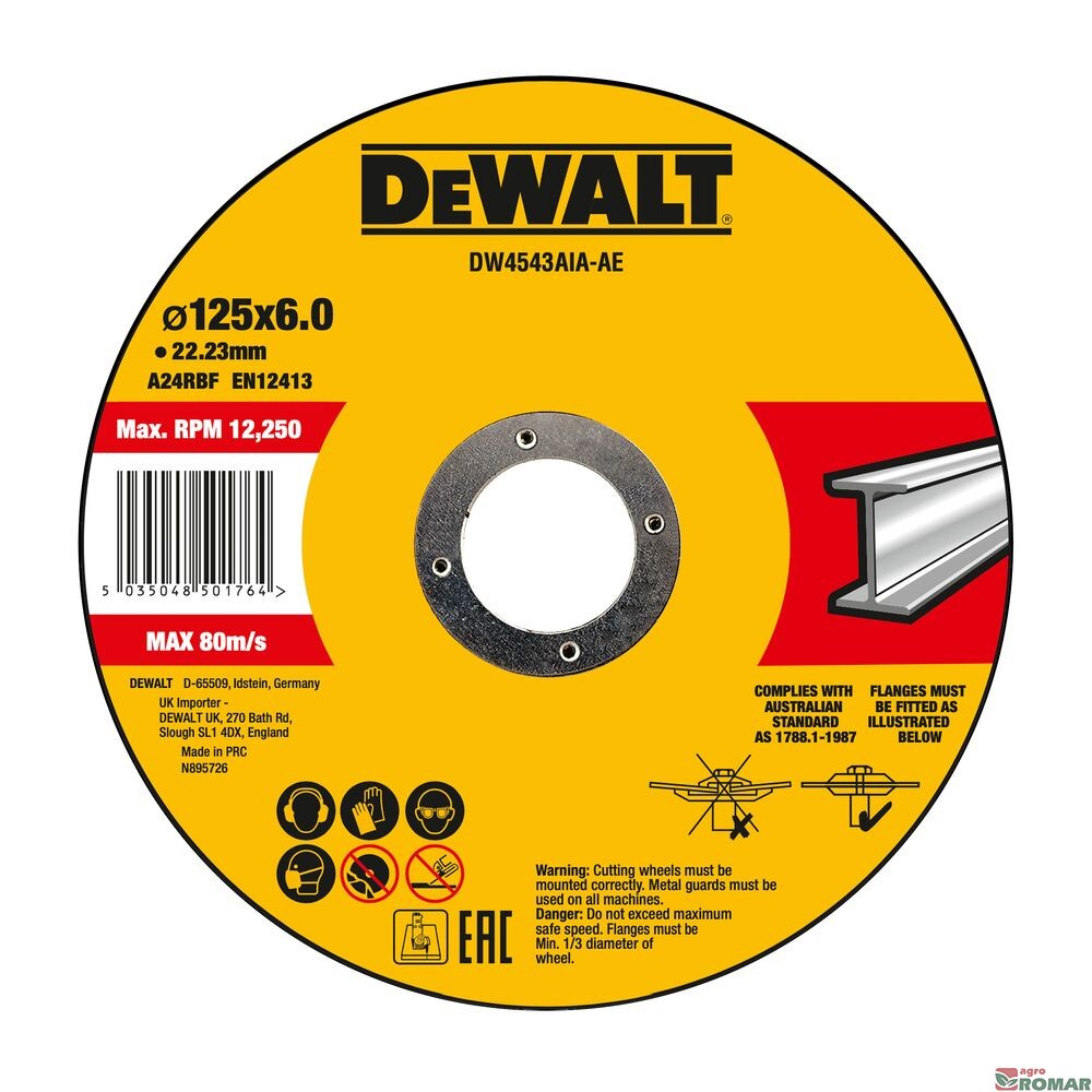 Tarcza do szlifowania metalu DeWALT 125x6,0
