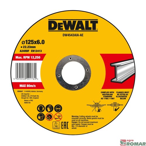 Tarcza do szlifowania metalu DeWALT 125x6,0