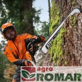 Wycinanie zawiasy do obalania drzewa pilarką STIHL MS 500i