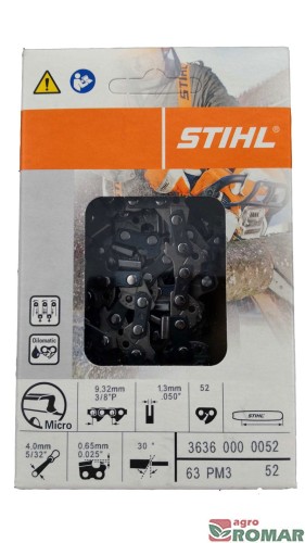 Łańcuch do pilarki gałęziówki Husqvarna, Partner, NAC 3/8"P 1,3mm PM3 52DL STIHL