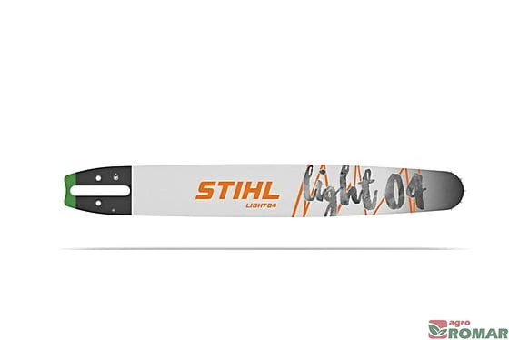 Nowa prowadnica STIHL light04, o wyjątkowo zwartej i lekkiej budowie, z wąskim rowkiem łańcucha: 1,3mm