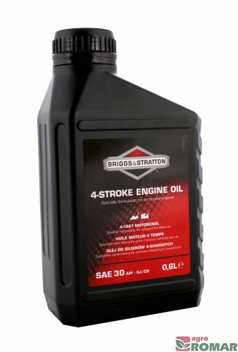 Oryginalny olej do silników czterosuwowych Briggs & Stratton w opakowaniu 0,6 litra. Zafunduj swojemu silnikowi to, co najlepsze.