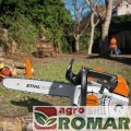 Specjalistyczna pilarka spalinowa STIHL MS 201 TC-M z górnym uchwytem oraz inteligentnym systemem zarządzania silnikiem M-Tronic.