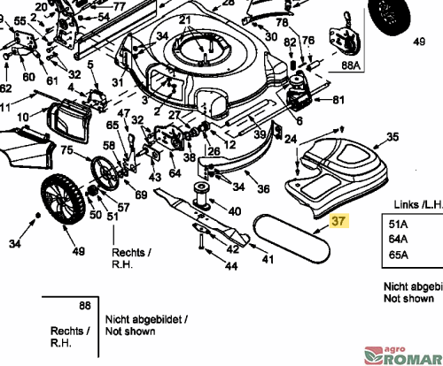 Pasek klinowy napędu kosiarki MTD z napędem na przednią oś