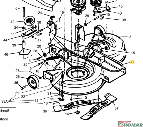 Pasek noży traktorka MTD Gutbrod Yard Man 92cm traktory z koszem 754-0632
