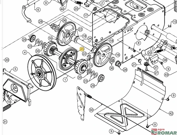 Koło gumowe cierne z okładziną do odśnieżarki mtd cub cadet wolf-garten