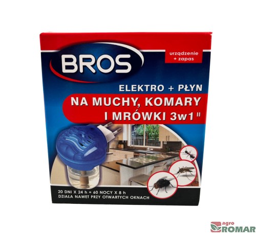 Elektro-3w1-muchy,-komary,-mrówki-płyn-Bros-opakowanie