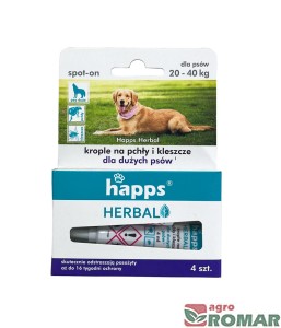 Krople dla dużych psów na pchły i kleszcze (4 szt.) Happs