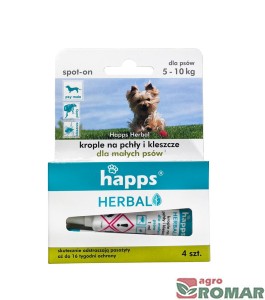 Krople dla małych psów na pchły i kleszcze (4 szt.) Happs