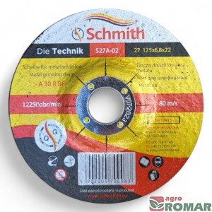 Tarcza do szlifowania metalu 125x6,8 Schmith