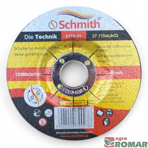 Tarcza do szlifowania metalu 115x6,8 Schmith