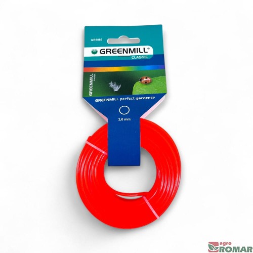 Żyłka tnąca do podkaszarek okrągła 3,0 mm x 10 m Greenmill.jpg