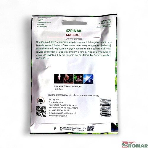 Szpinak Matador 20g, W. Legutko druga strona