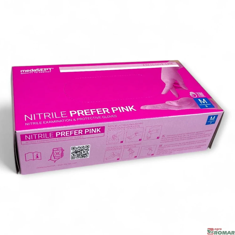 Rękawice nitrylowe pink M opakowanie