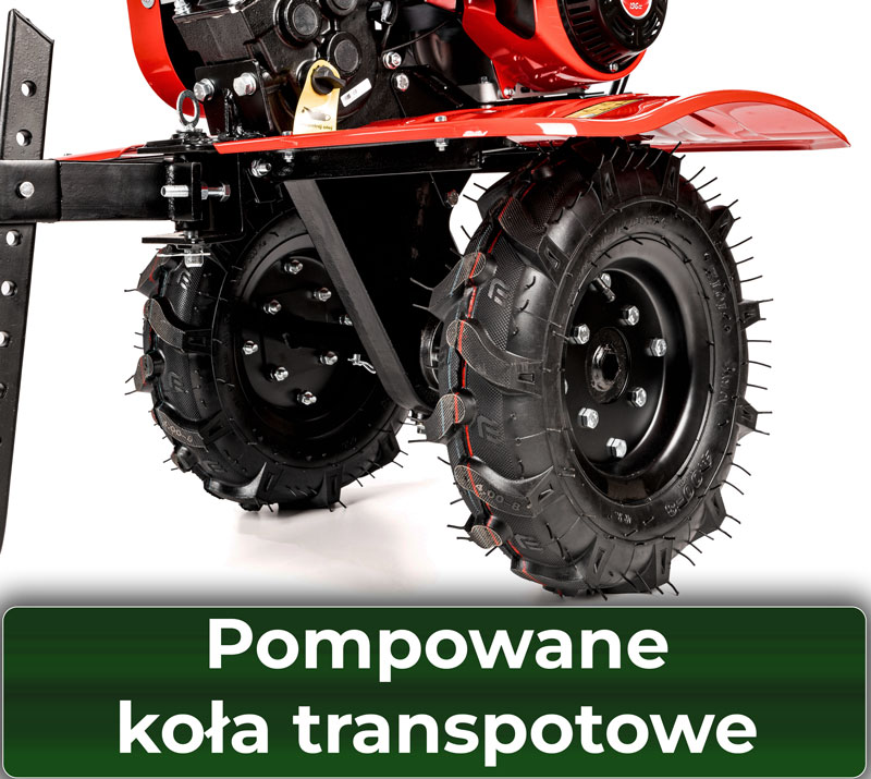 Pompowane koła transportowe w glebogryzarce Cedrus GL900