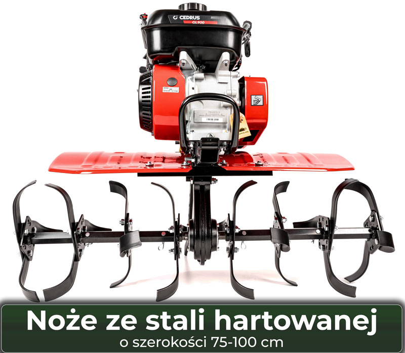 Noże ze stali hartowanej w glebogryzarce Cedrus GL900