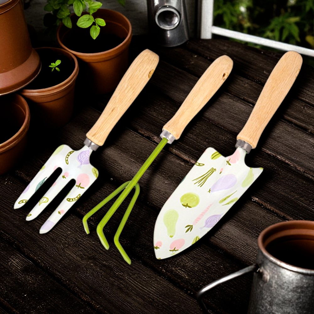 Zestaw narzędzi ogrodowych Greenmill Lady – 3 elementy, wzór kwiatowy