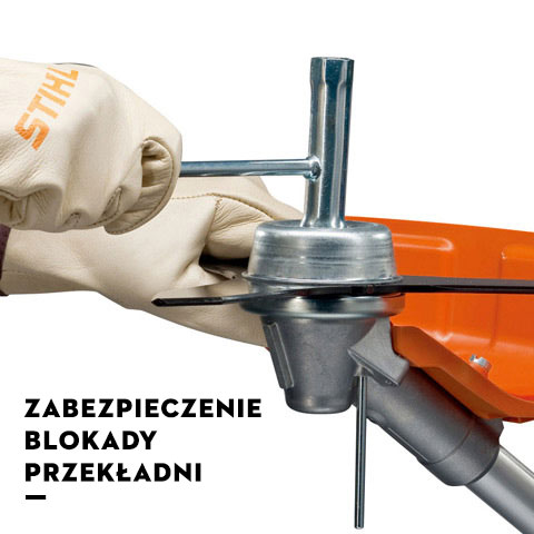 Zabezpieczenie blokady przekładni w kosie spalinowej STIHL FS 411 C-EM