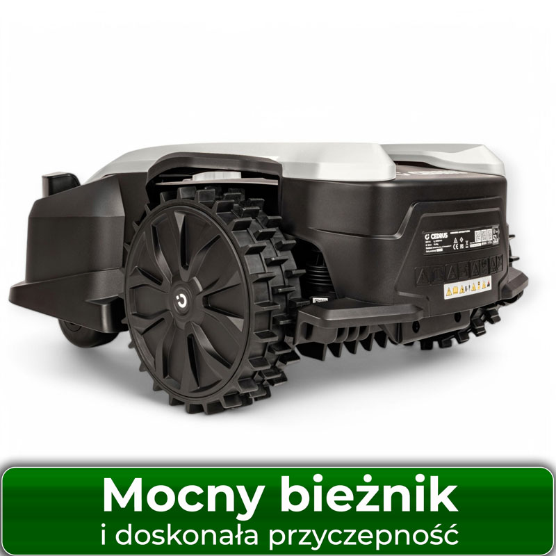 Mocny bieżnik i doskonała przyczepność w robocie koszącym C-MOW-L20+